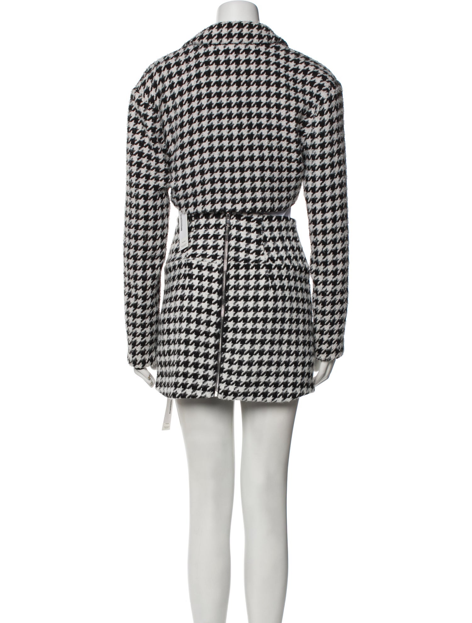 For Love & Lemons Houndstooth Print Skirt Suit